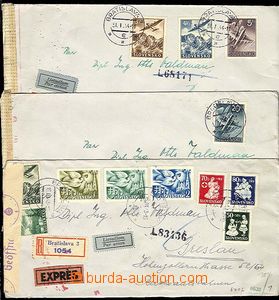 28034 - 1943-44 comp. 3 pcs of letters addressed to Breslau, all Reg
