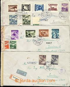 28036 - 1943-44 3 pcs of letters addressed to Breslau, all Reg + Air
