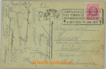 280374 - 1927 FOOTBALL / SK SLAVIA PRAGUE / postcard sent from Belgiu