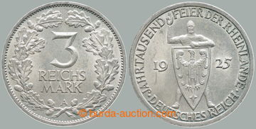 280690 - 1925 NĚMECKO / Výmarská republika, pamětní 3 marka 1925 A k 