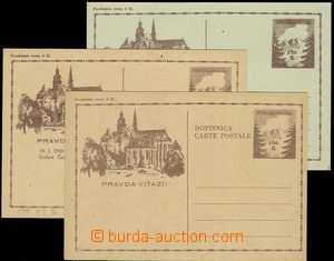 28086 - 1945 CDV73, 73a, 74, very fine, c.v.. 945CZK