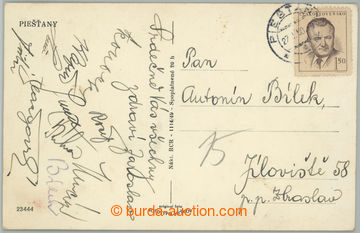 280971 - 1950 FOOTBALL / SK SLAVIA PRAGUE / postcard sent from Piešťa