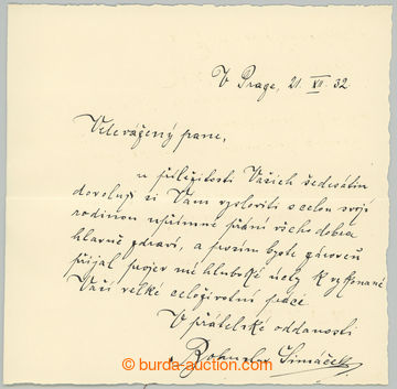 280997 - 1932 ŠIMÁČEK Bohuslav (1866-1945), important Czech knihtiska