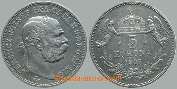 281010 - 1907 František Josef I. (1848-1916), 5 koruna 1907 KB; drobn