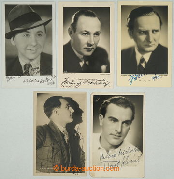 281078 - 1928-1942 ACTORS / comp. 5 pcs of photo postcard with signat
