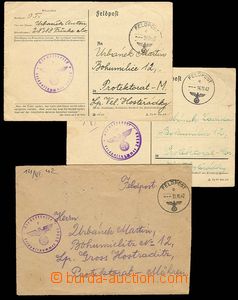 28116 - 1942 3 pcs of entires from one Czech member units OT, FP 283
