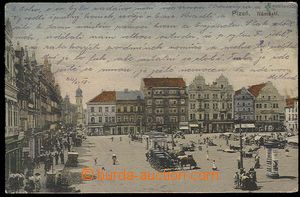 28214 - 1917 Plzeň - náměstí, barevný jednozáběrový, text i 