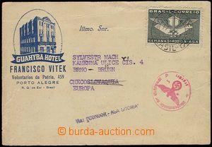 28279 - 1941 lístek zaslaný do Brna, vyfr. zn. Mi.553 s DR Porto A