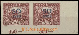 28328 -  Pof.SO22, 500h in horiz. corner pair with plate mark interr