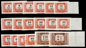 28352 - 1958 Mi.P222B-239B, Doplatní, nezoubkované, svěží
