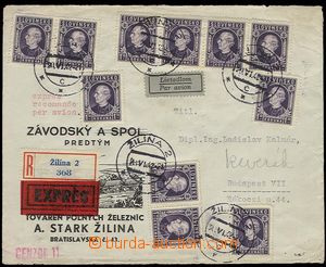 28457 - 1942 Reg, express and airmail commercial letter sent from Ž