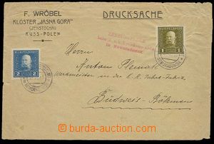 28468 - 1915 letter as printed matter, franked with. stamps FP Mi.22