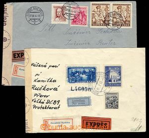 28479 - 1943-44 2k letters R + Ex sent to Bohemia-Moravia, arrival p