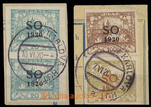 28590 - 1920 2ks výstřižků se zn. Pof.2-páska SO6, SO9, SO17, z