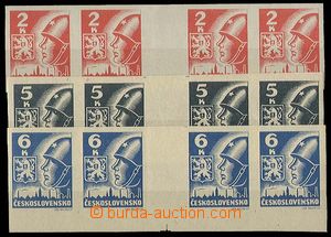 28732 - 1945 Košice-issue  4-stamps horiz. gutter, Pof.Mv354-56. c.