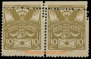 28910 - 1920 Pof.146A, pair with double stroke perforation comb, exp