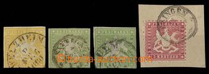 28935 - 1857 comp. 3 pcs of stamp. and 1 cut-square, Mi.7, 8, 25, 31