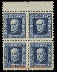 29028 - 1925 Gravure, Pof.191 IB, upper marginal block-of-4, P6