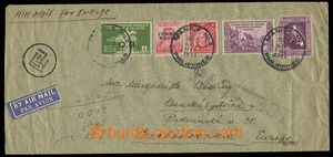29077 - 1938 Let-dopis do ČSR, vyfr. bohatou frankaturou zn. Mi.359