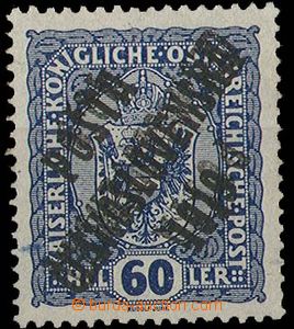 29084 -  Pof.44, 60h Coat of arms blue with double overprint, exp. b
