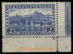 29092 - 1926 Praha, Pof.225 P8, 2kč pravý roh s DZ3, lehká stopa 