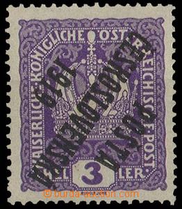 29094 -  Pof.33P, 3h violet Crown  with inverted opt, repaired gum, 