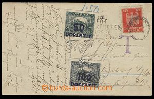 29121 - 1922 postcard sent underpaid from Germany to Czechoslovakia,