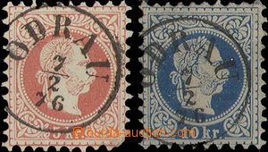 29148 - 1876 2x pěkný otisk DR ODRAU 7/2 76 na zn. 5Kr a 10Kr VI.e