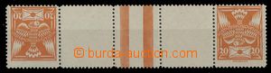 29153 - 1920 Pof.148TBb, 20h orange wide opposite facing pair, super
