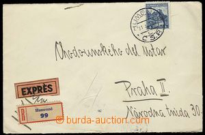 29174 - 1935 Castles,  Reg and Express letter with 4CZK Orlík, Pof.