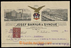 29271 - 1929 whole invoice Joseph Bartoň and sons from Náchod with