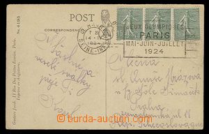 29309 - 1924 SPORT Olympic Games Paris 1924, postcard to Czechoslova