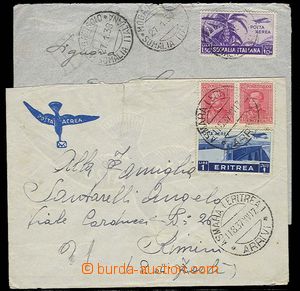 29321 - 1937-38 comp. 2 pcs of airmail letters to Italy, with Mi.201