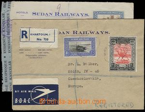 29349 - 1950-51 comp. 2 pcs of Reg and airmail letter to Czechoslova