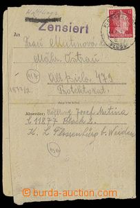 29391 - 1945 C.C. FLOSSENBÜRG franked letter-card from Czech prison