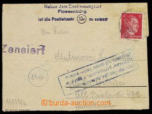 29393 - 1944 CC  FLOSSENBÜRG PS from czech detainee CC, cnl.27.8.44