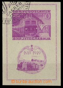 29407 - 1949 Mi.587 Block 4B, nezoubkovaný, 2 stopy po nálepce, ka