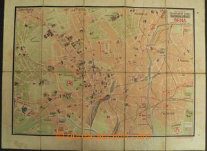 29465 - 1933 Orientační plan vnitřního town Brno, folded, faded.