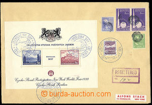 29507 - 1939 USA R-dopis vyfr. mj. aršíkem Pof.329/30 s přítiske