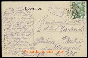 29521 - 1909 poštovna ZÁPY/ ZAP, fialové, DR VLP č.22 Wien - Pra