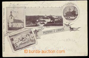29551 - 1900? LIBNÍČ - 4-view monochrome collage, long address, Us