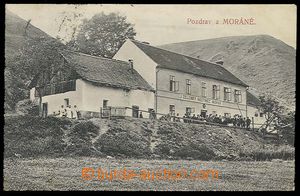 29594 - 1908? MORÁŇ - vanished village,  B/W view of pub Moráň, 
