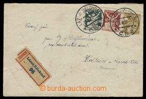 29610 - 1922 R-dopis, vyfr. zn. Pof.154, 161, 146, DR Lázně Běloh