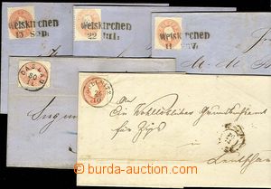 29656 - 1861-78 comp. 5 pcs of folded letters with 3 Kreuzer issue I