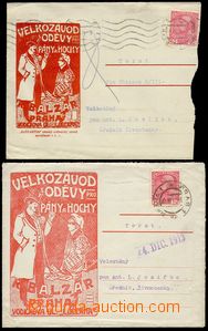 29777 - 1914 2 pcs of various envelopes with red decorative addition