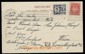 29882 - 1907 pohlednice vyfr. zn. 10Ö a propagační nálepkou NKS 