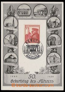 30021 - 1939 50. narozeniny A.Hitlera, čb. propagační karta s vle