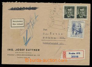 30195 - 1949 CZECHOSLOVAKIA 1945-92,  Reg letter with Pof.499, 2x 50