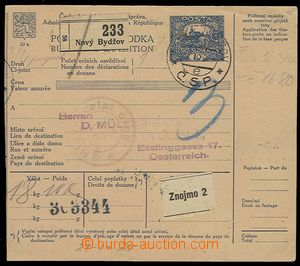 30247 - 1925 CPP16, larger part post. dispatch-note, mailing to Aust