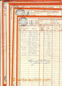 30303 - 1938 ČSR I  partie 25ks Doručovacích karet šekových pou